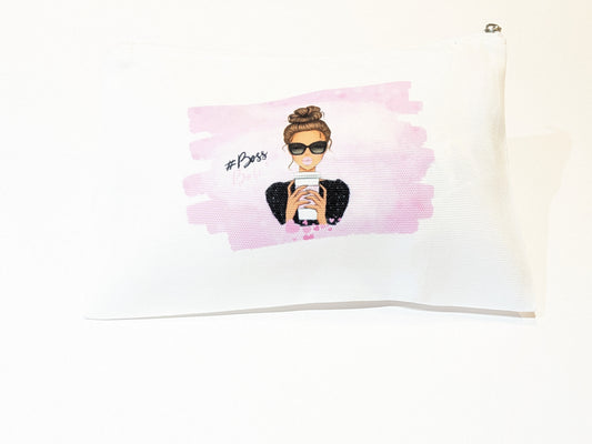Small Cometic Bags ~ Boss Babe Pink