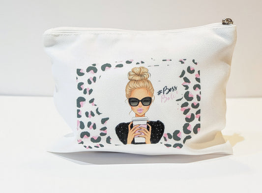 Large Cometic Bags ~ Leopard Boss Babe
